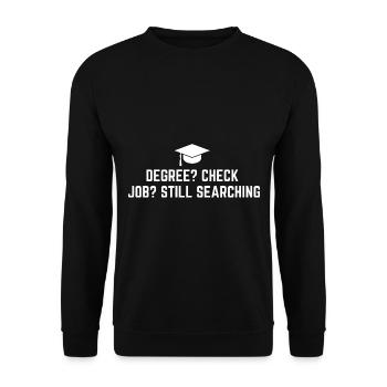 Lustiger Bachelor-Abschluss - Unisex Pullover - Schwarz - Vorne - Alina (178cm) & Michal (187cm)