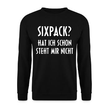 Sixpack Sport Fitness Sprüche Spruch Faul Geschenk - Unisex Pullover - Schwarz - Vorne - Alina (178cm) & Michal (187cm)