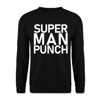 Super Man Punch Wrestling MMA Shirt - Unisex Sweatshirt - black - Front - Alina (178cm) & Michal (187cm)