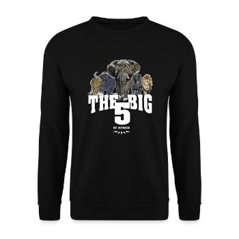 LE GRAND 5 d'Afrique - Sweat-shirt Unisexe - noir - Devant - Alina (178cm) & Michal (187cm)