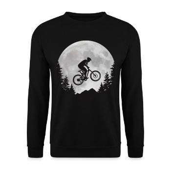 Mountain Bike MTB Moon Bike Gift T-Shirt - Unisex Sweatshirt - black - Front - Alina (178cm) & Michal (187cm)