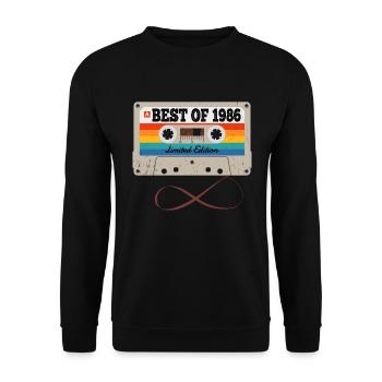 Best Of 1986 Vintage Birthday Gift T-Shirt - Unisex Sweatshirt - black - Front - Alina (178cm) & Michal (187cm)