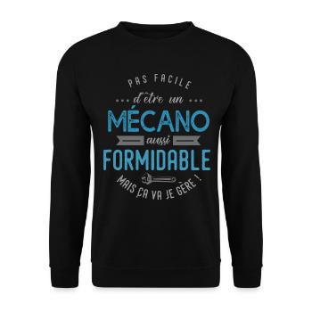 mécanisien mécano formidable - Sweat-shirt Unisexe - noir - Devant - Alina (178cm) & Michal (187cm)