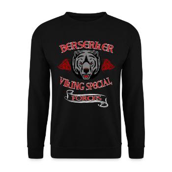 Berserker Viking Bear - Unisex Sweatshirt - black - Front - Alina (178cm) & Michal (187cm)