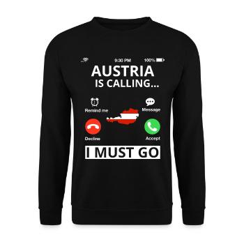 Drapeau de l’Autriche Autriche Drapeau autrichien AT - Sweat-shirt Unisexe - noir - Devant - Alina (178cm) & Michal (187cm)