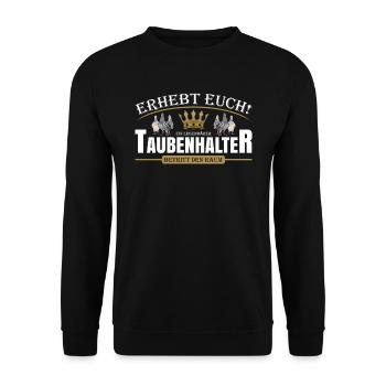 Taubenhalter - Unisex Pullover - Schwarz - Vorne - Alina (178cm) & Michal (187cm)