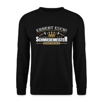 Schmiedemeister - Unisex Pullover - Schwarz - Vorne - Alina (178cm) & Michal (187cm)