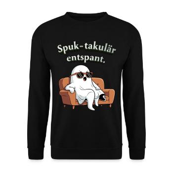 Spuk-takulär entspannt - Unisex Pullover - Schwarz - Vorne - Alina (178cm) & Michal (187cm)