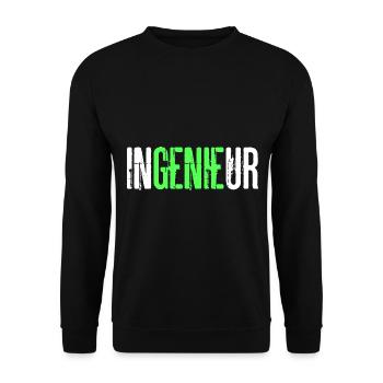Ingenieur Genie Maschinenbau - Unisex Pullover - Schwarz - Vorne - Alina (178cm) & Michal (187cm)
