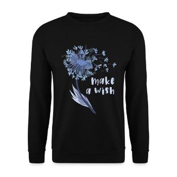 Faites un vœu pour une fleur de pissenlit - Sweat-shirt Unisexe - noir - Devant - Alina (178cm) & Michal (187cm)