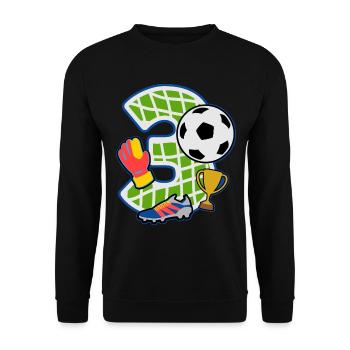 Football 3rd birthday party number 3 - 3 years - Unisex Sweatshirt - black - Front - Alina (178cm) & Michal (187cm)
