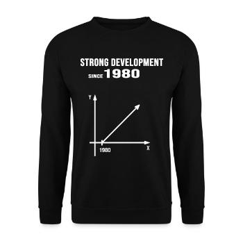 1980 geburtstag jubiläum strong development - Unisex Pullover - Schwarz - Vorne - Alina (178cm) & Michal (187cm)