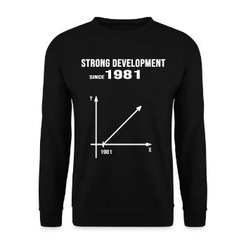 1981 geburtstag jubiläum strong development - Unisex Pullover - Schwarz - Vorne - Alina (178cm) & Michal (187cm)