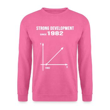 1982 birthday anniversary strong development - Unisex Sweatshirt - pink - Front