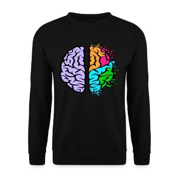 Buntes de cerveau colorés Gehirn - Sweat-shirt Unisexe - noir - Devant - Alina (178cm) & Michal (187cm)