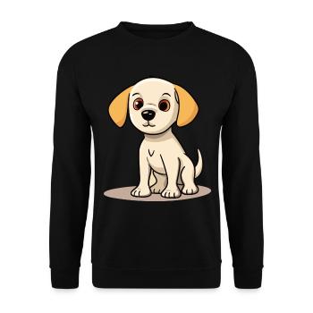 Niedliches Hundedesign für Hundebesitzer - Unisex Pullover - Schwarz - Vorne - Alina (178cm) & Michal (187cm)