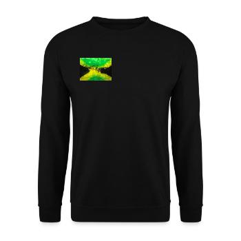 Jamaika Flaggen Pouring - Unisex Pullover - Schwarz - Vorne - Alina (178cm) & Michal (187cm)