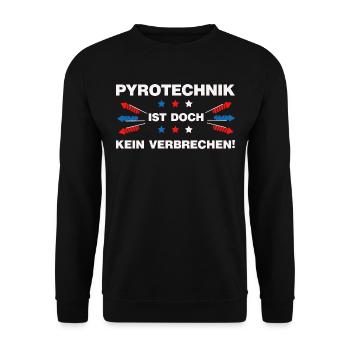 Pyrotechnik ist doch kein Verbrechen Feuerwerk - Unisex Pullover - Schwarz - Vorne - Alina (178cm) & Michal (187cm)
