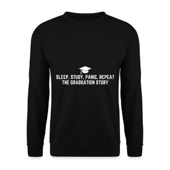 Die Abschlussgeschichte - Unisex Pullover - Schwarz - Vorne - Alina (178cm) & Michal (187cm)