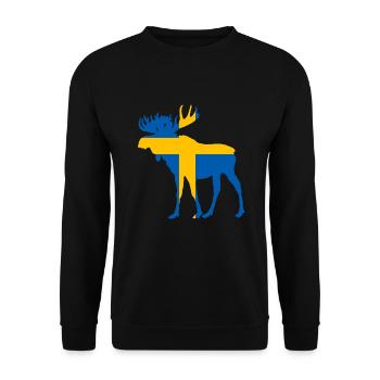 Schweden Elch Flagge - Unisex Pullover - Schwarz - Vorne - Alina (178cm) & Michal (187cm)