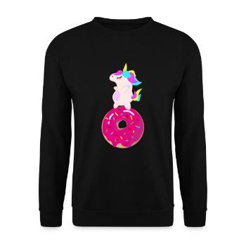 Unicorn Donut - Sweat-shirt Unisexe - noir - Devant - Alina (178cm) & Michal (187cm)