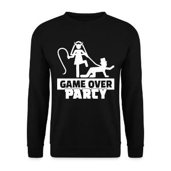 Game Over Bachelor Party Wedding Shower Marriage - Unisex Sweatshirt - black - Front - Alina (178cm) & Michal (187cm)