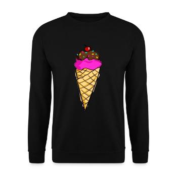 Glace dans un gaufre - Sweat-shirt Unisexe - noir - Devant - Alina (178cm) & Michal (187cm)