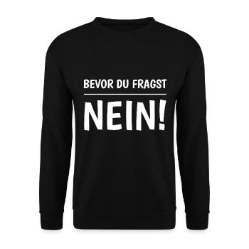 Avant de demander Non - Sweat-shirt Unisexe - noir - Devant - Alina (178cm) & Michal (187cm)