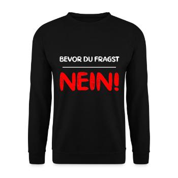 Avant de demander Non - Sweat-shirt Unisexe - noir - Devant - Alina (178cm) & Michal (187cm)