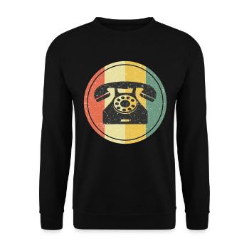 Telefon Retro Vintage - Unisex Pullover - Schwarz - Vorne - Alina (178cm) & Michal (187cm)