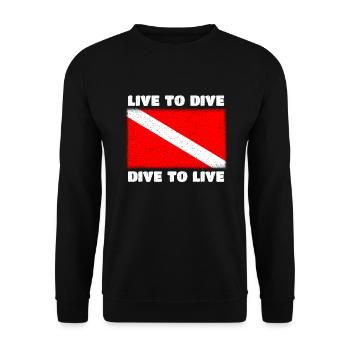 Scuba diving saying - Unisex Sweatshirt - black - Front - Alina (178cm) & Michal (187cm)