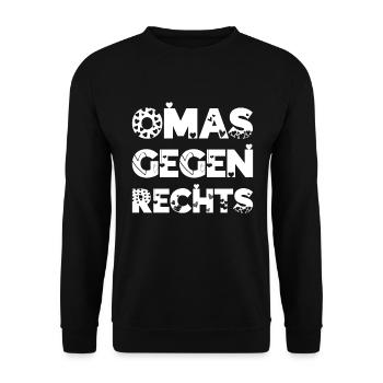 Anti Nazi Spruch - Unisex Pullover - Schwarz - Vorne - Alina (178cm) & Michal (187cm)