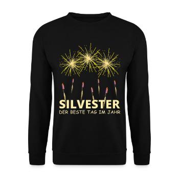 Fireworks on New Years Day - Unisex Sweatshirt - black - Front - Alina (178cm) & Michal (187cm)
