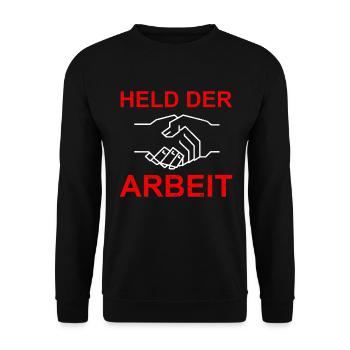 DDR Held Der Arbeit - Unisex Pullover - Schwarz - Vorne - Alina (178cm) & Michal (187cm)