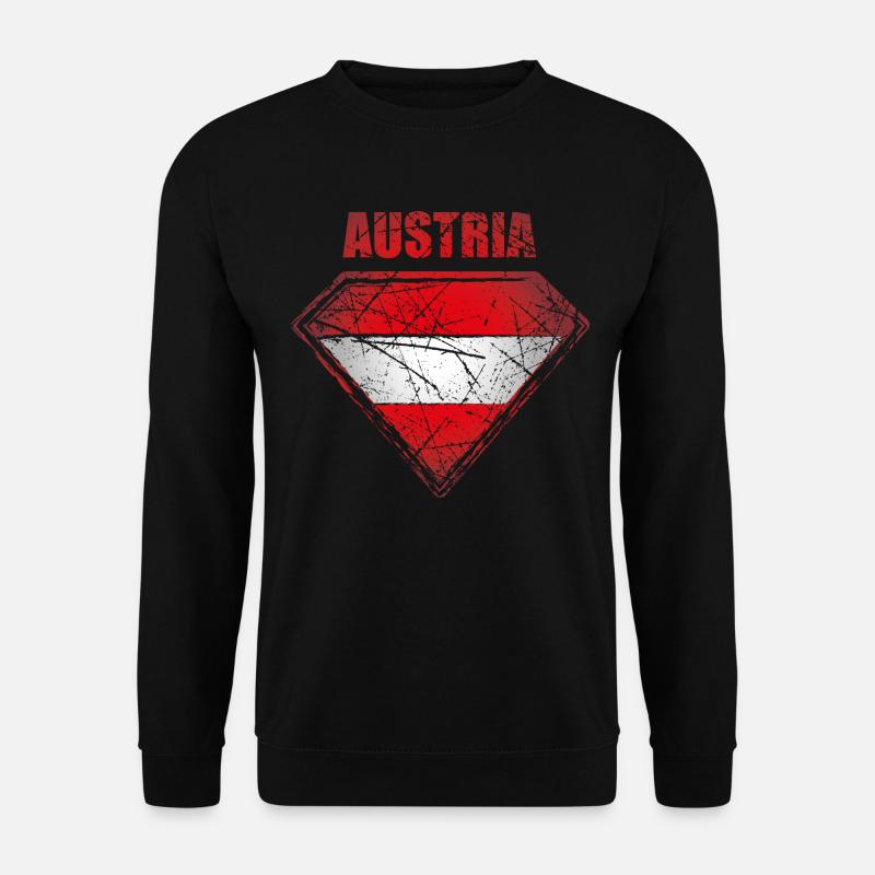 Austria Superhero Flag Austrian Symbol - Unisex Sweatshirt - black