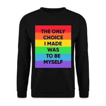 Schwul Lesbisch Regenbogen T-Shirt Geschenkidee - Unisex Pullover - Schwarz - Vorne - Alina (178cm) & Michal (187cm)