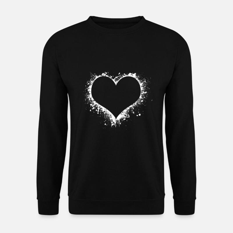 White heart - Unisex Sweatshirt - black