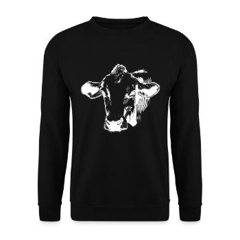 Cow head - Unisex Sweatshirt - black - Front - Alina (178cm) & Michal (187cm)