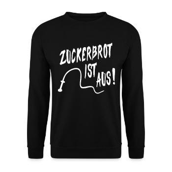 Zuckerbrot ist aus Schluß mit Lustig - Unisex Pullover - Schwarz - Vorne - Alina (178cm) & Michal (187cm)