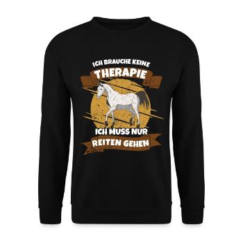 Therapie Pferde Weißes Pferd - Unisex Pullover - Schwarz - Vorne - Alina (178cm) & Michal (187cm)