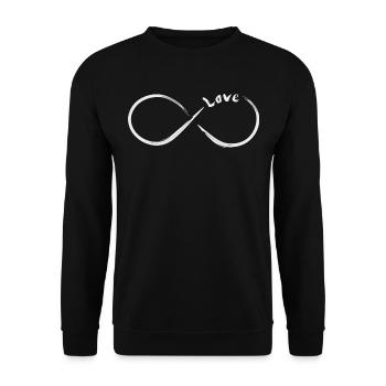 Unendlichkeit Love - Unisex Pullover - Schwarz - Vorne - Alina (178cm) & Michal (187cm)