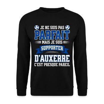 Supporter Football Auxerre Foot Fier Auxerrois - Sweat-shirt Unisexe - noir - Devant - Alina (178cm) & Michal (187cm)