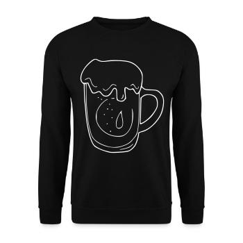 Beer Drawing Party Celebrate White - Unisex Sweatshirt - black - Front - Alina (178cm) & Michal (187cm)