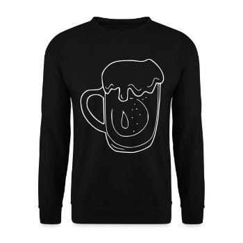 Beer Drawing Party Celebrate White - Unisex Sweatshirt - black - Front - Alina (178cm) & Michal (187cm)