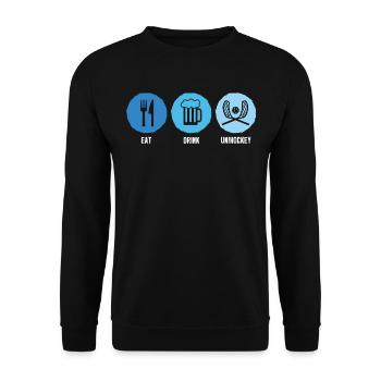 Floorball Player Floorball Floorball Game - Unisex Sweatshirt - black - Front - Alina (178cm) & Michal (187cm)