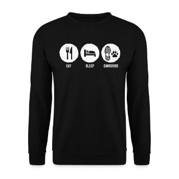 Canicross Cross Country Run with Dog Canicross Run - Unisex Sweatshirt - black - Front - Alina (178cm) & Michal (187cm)