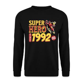 Super Heroes Since 1992 - Anniversary 30 years - Unisex Sweatshirt - black - Front - Alina (178cm) & Michal (187cm)
