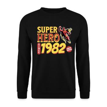 Super Heroes Since 1982 - Anniversary 40 years - Unisex Sweatshirt - black - Front - Alina (178cm) & Michal (187cm)