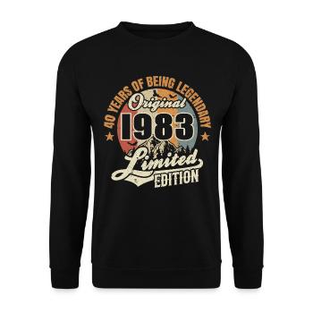 40 years - legendary since 1983 - Unisex Sweatshirt - black - Front - Alina (178cm) & Michal (187cm)