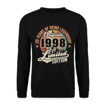 25 years - legendary since 1998 - Unisex Sweatshirt - black - Front - Alina (178cm) & Michal (187cm)